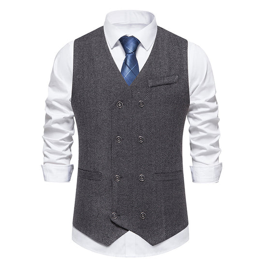 Herren elegante Weste im klassischen Hahnentrittmuster EB