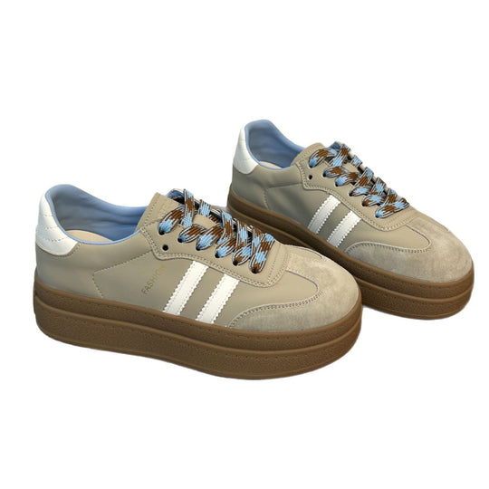 Damen Chunky Sneakers mit modischer Plateau-Sohle und atmungsaktiver Obermaterialstruktur EB