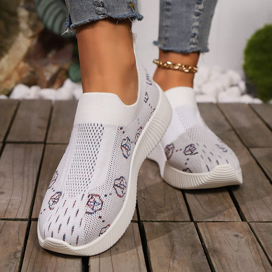 Damen atmungsaktive Slip-On Sneakers im modernen Design mit komfortabler Sohle EB