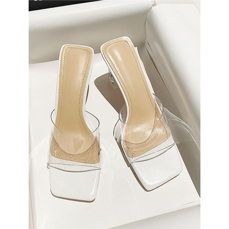 Damen transparente Mules mit elegantem Design EB