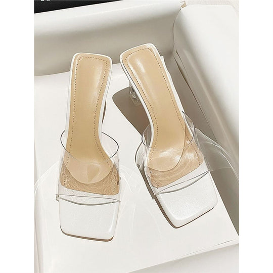 Damen transparente Mules mit elegantem Design EB