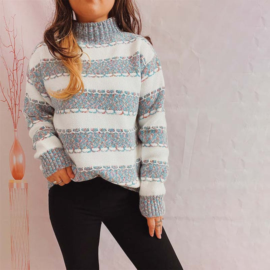 EB | Gestreifter Strickpullover im Modernen Stil