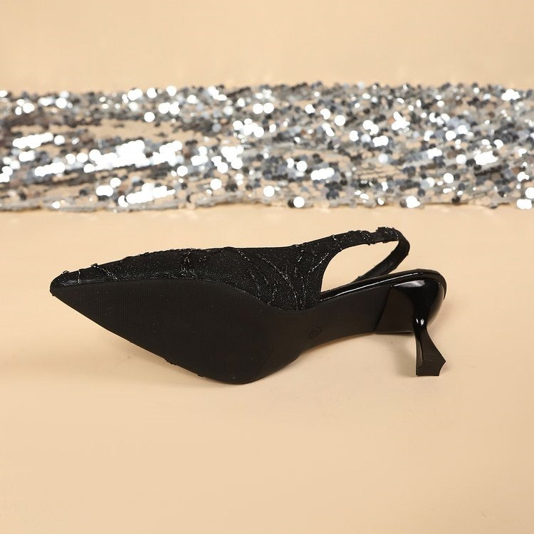 Damen Elegante Slingback-Pumps mit funkelndem Design EB
