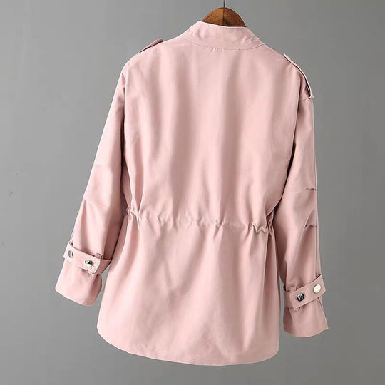 Damen Praktische Freizeitjacke mit verstellbarem Bund und Taschen EB