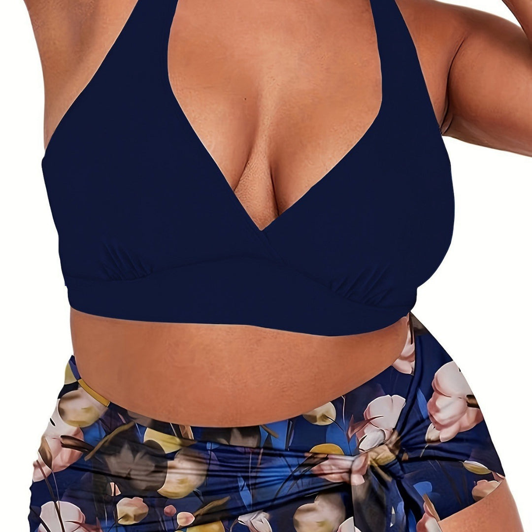 Damen Zweiteiliges Badeoutfit mit lässigem Wickelrock EB