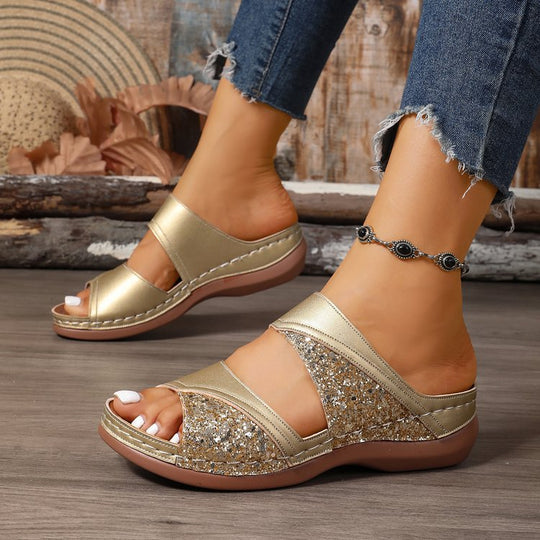 Damen Komfortable Clogs mit modischen Querriemen und ergonomischem Fußbett EB