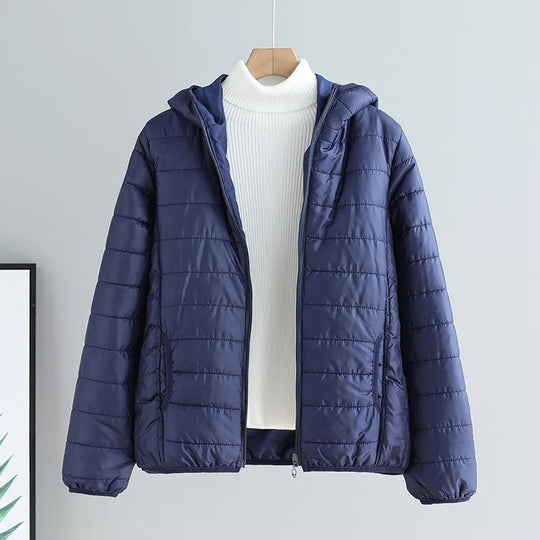 Damen leichte gesteppte Kapuzenjacke mit Thermoisolierung EB