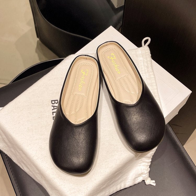 Damen modische Mules mit glänzendem Obermaterial EB