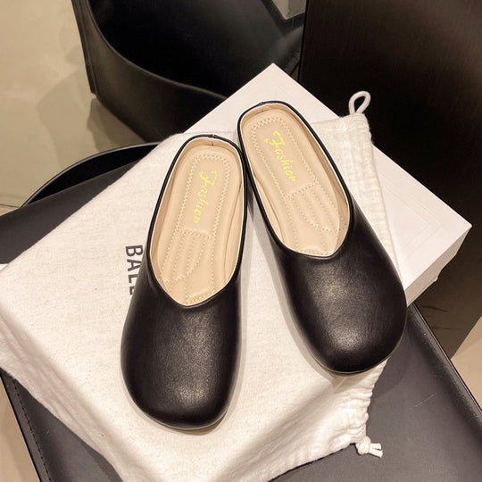 Damen modische Mules mit glänzendem Obermaterial EB