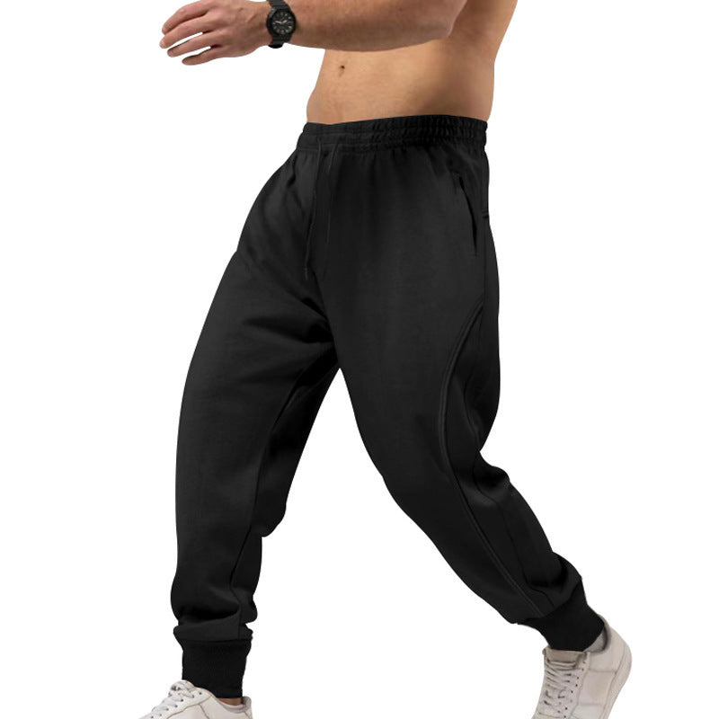 Herren sportliche Sweatpants mit seitlichen Reißverschlusstaschen und elastischem Bund EB