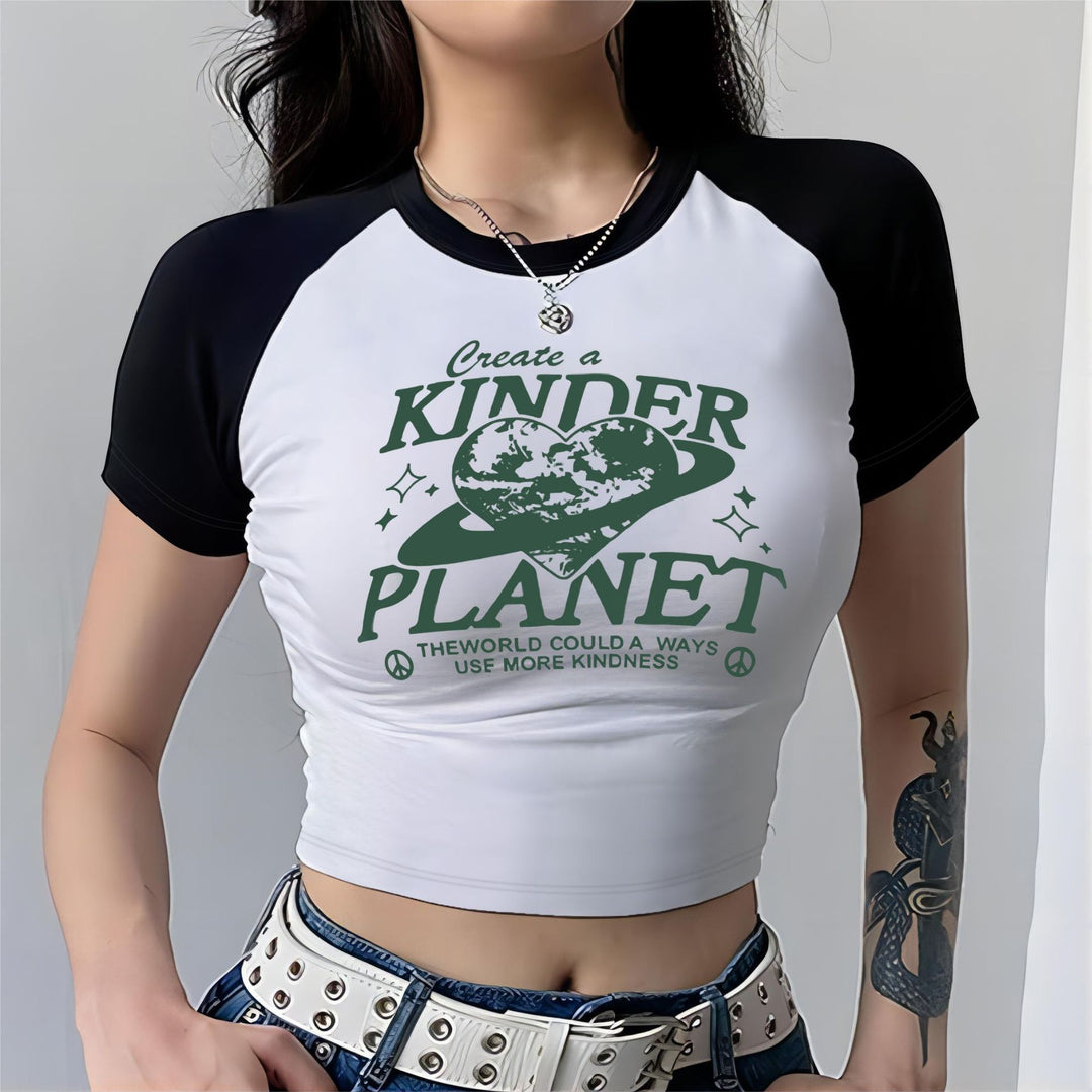 Damen Crop-Top mit motivierendem Schriftzug und lässigem Schnitt EB