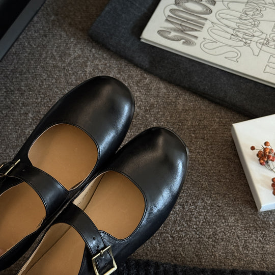 Damen Elegante und komfortable Mary-Jane Schuhe mit modischer Schnalle EB