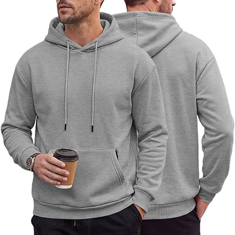 Herren Kapuzenpullover aus weichem Fleece mit Kängurutasche und verstellbarer Kapuze EB
