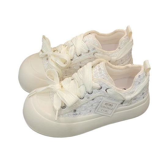 Damen Vintage Sport Sneakers mit komfortabler Gummisohle und weichem Obermaterial EB