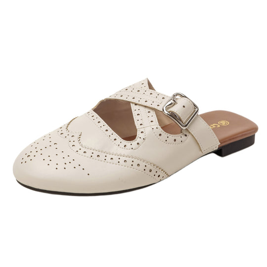 Damen modische Slipper mit elegantem Riemchen EB