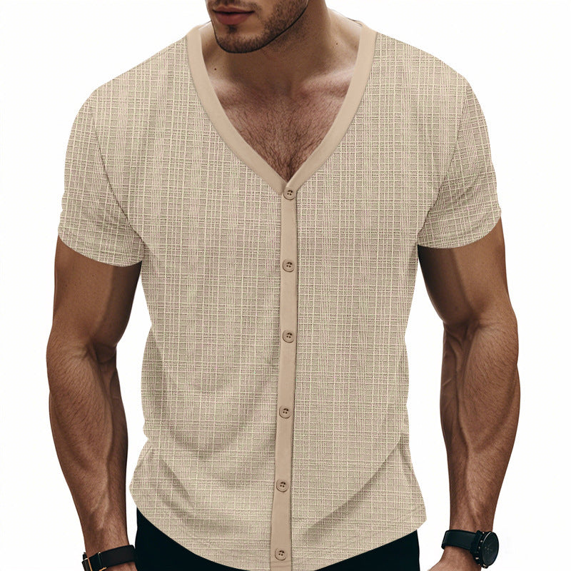 Herren kurzärmliges Hemd mit strukturiertem Design EB