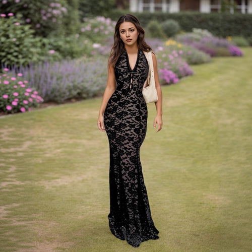 Damen Elegantes Langarmkleid mit asymmetrischer Drapierung EB