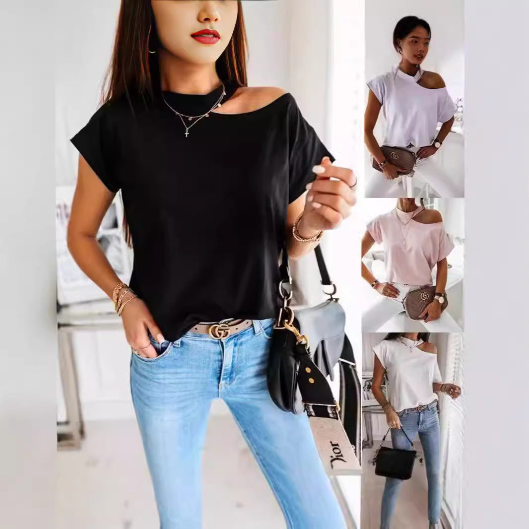 Damen Off-Shoulder T-Shirt mit modernem Schnitt und bequemen Ärmeln EB
