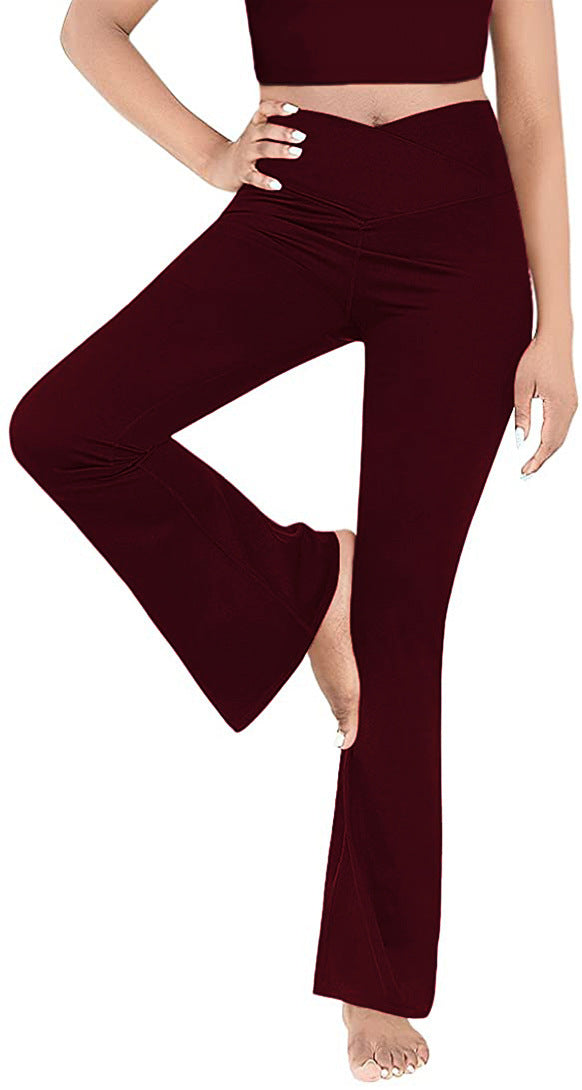 Damen lässige Bootcut-Leggings mit hohem Bund und atmungsaktivem Material EB