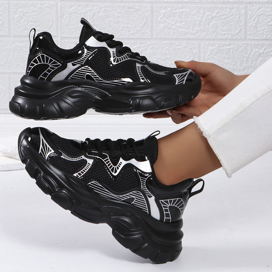 Damen Sportliche Sneakers mit atmungsaktivem Obermaterial und stoßdämpfender Sohle EB