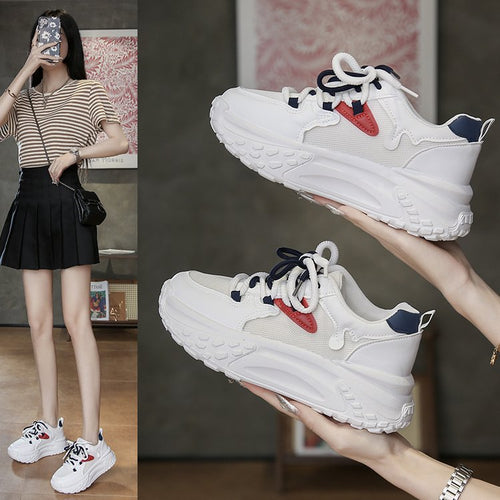 Damen Sportliche Sneakers mit atmungsaktiver Netzstruktur und flexibler Sohle EB