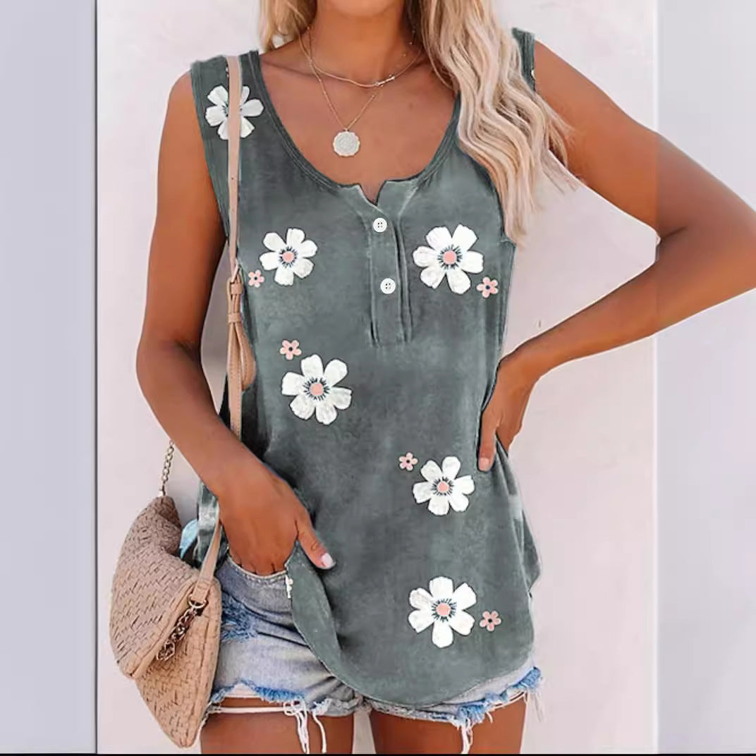 Damen Modische Blumenmuster Bluse EB