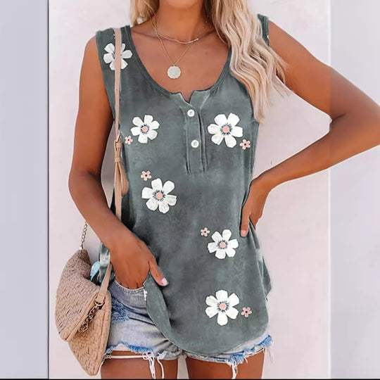 Damen Modische Blumenmuster Bluse EB