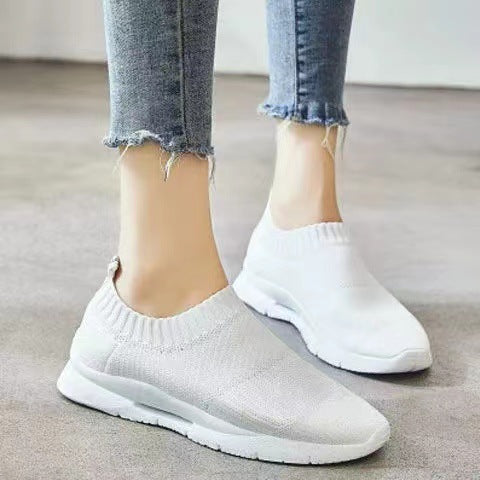 Damen Slip-On Laufschuhe mit elastischem Obermaterial und dämpfender Sohle EB