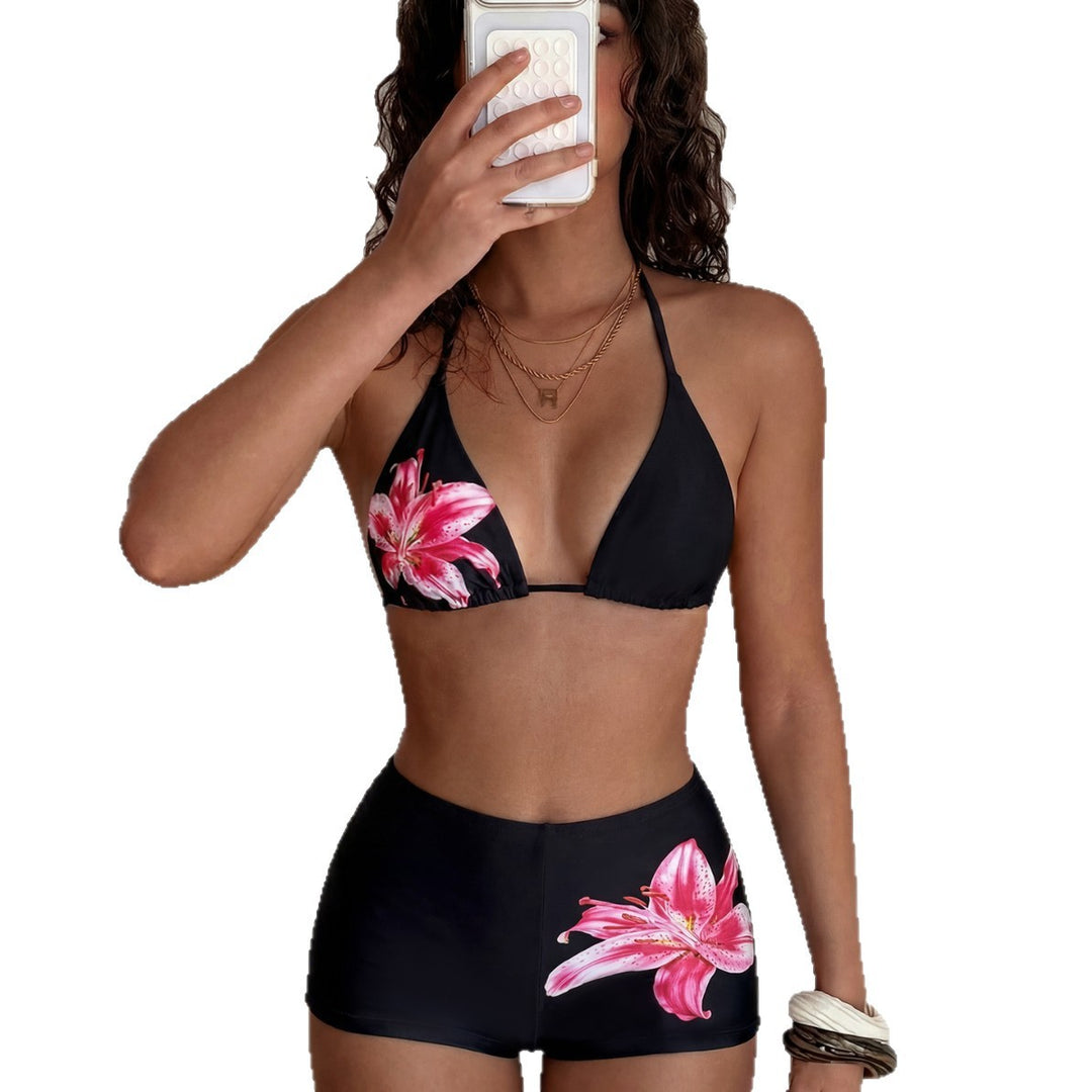 Damen Triangle-Bikini mit floralem Design EB