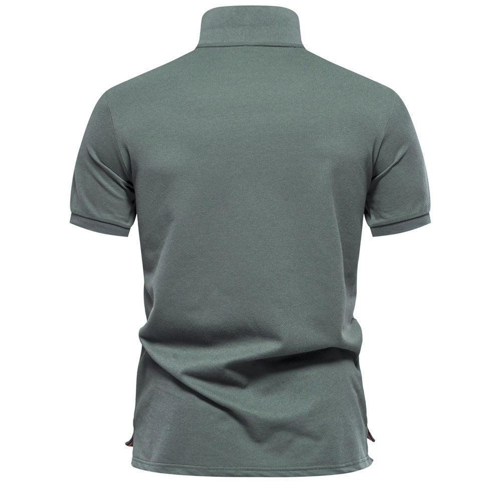Herren Poloshirt mit floralen Ornamenten und klassischem Kragen EB