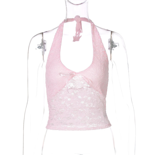 Damen Haltertop aus feiner Spitze EB