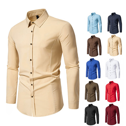 Herren modisches Langarmhemd mit elegantem Schnitt EB