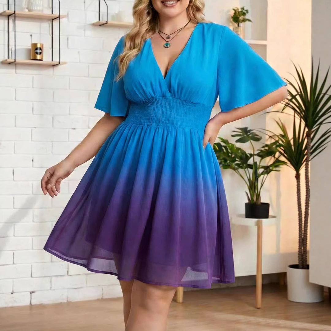 Damen Ombre-Modekleid EB