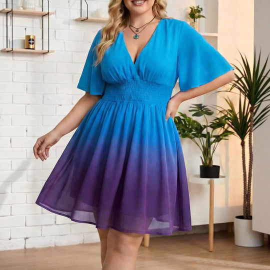 Damen Ombre-Modekleid EB