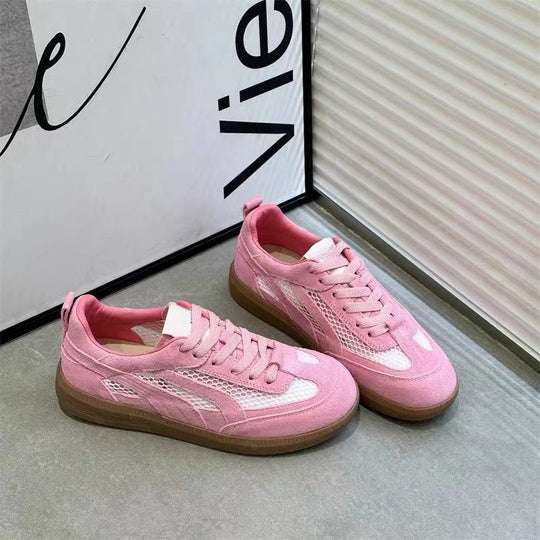 Damen sportive Sneaker mit atmungsaktiver Oberflächenstruktur und weicher Sohle EB