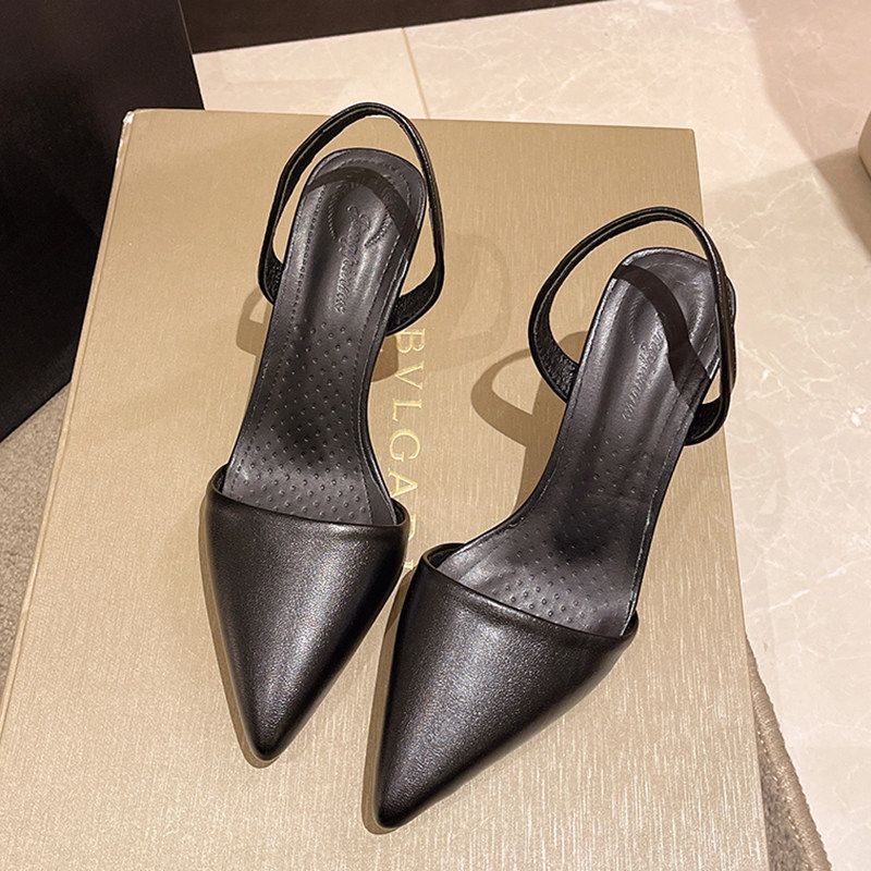 Damen elegante Slingback-Pumps mit feinen Riemen und spitz zulaufendem Design EB