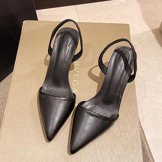 Damen elegante Slingback-Pumps mit feinen Riemen und spitz zulaufendem Design EB