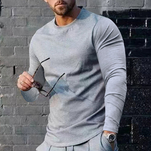 Herren langärmliges T-Shirt mit modischem Schnitt und hochwertigem Baumwollmix EB