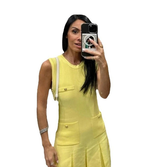 Damen Kurzärmeliges Knopfkleid mit aufgesetzten Taschen EB