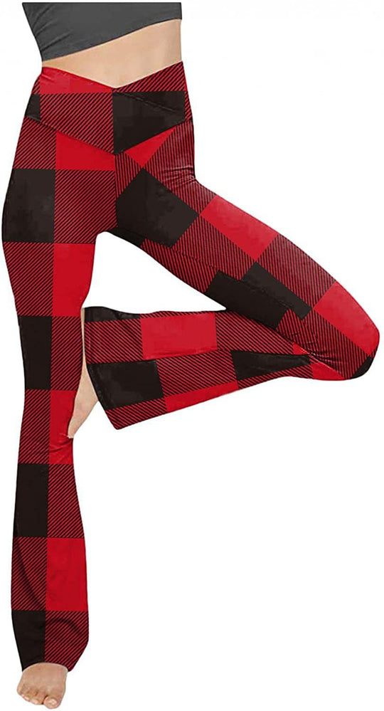Damen nan taillenhohe Yogahose mit überkreuztem Bund und ausgestelltem Saum mit Schlitz EB