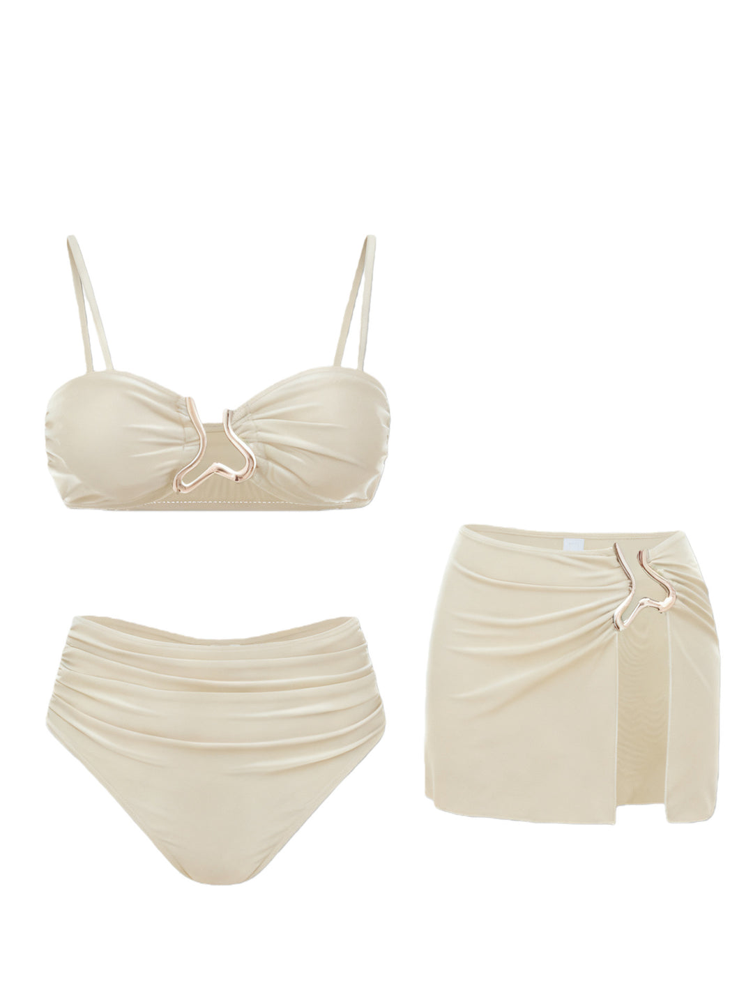 Damen Bikiniset mit elegantem Wickelrock und modischem Design EB