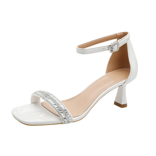 Damen elegante Sandaletten mit funkelndem Riemendesign EB