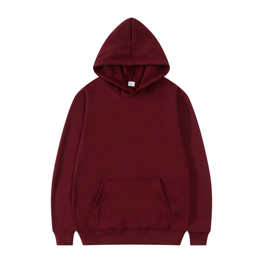 Unisex schlichter Kapuzenpullover mit Kängurutasche, gerippten Bündchen und relaxed Fit EB