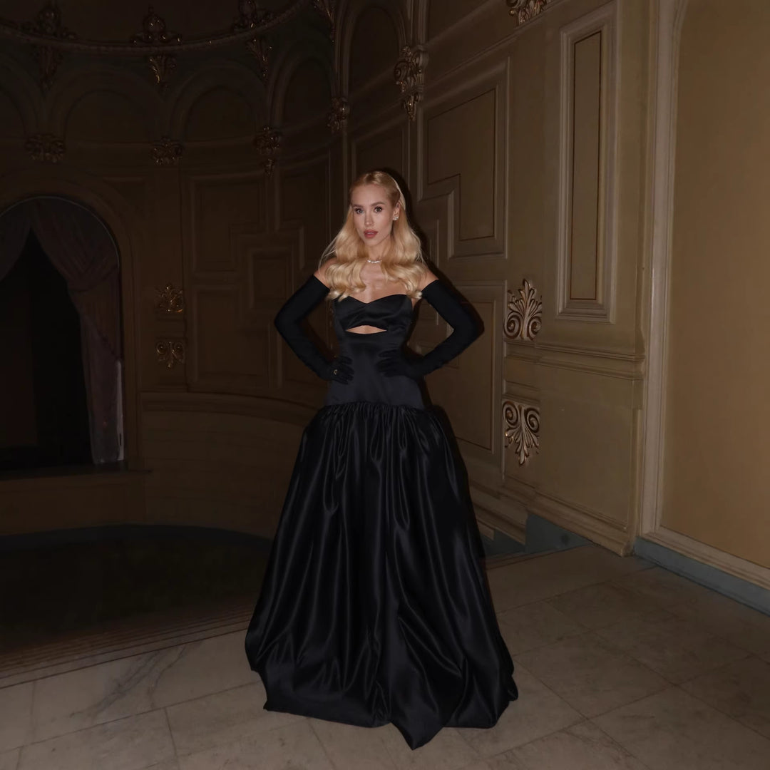 Damen Elegantes Maxikleid mit herzförmigem Ausschnitt und fließendem Rock EB