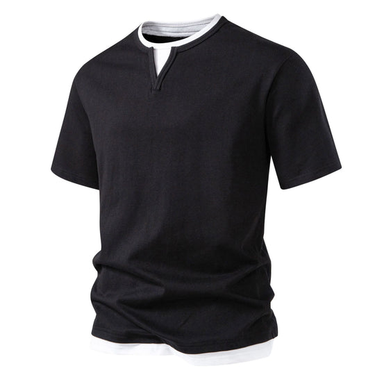 Herren Kurzarmshirt mit modernem Stehkragen EB