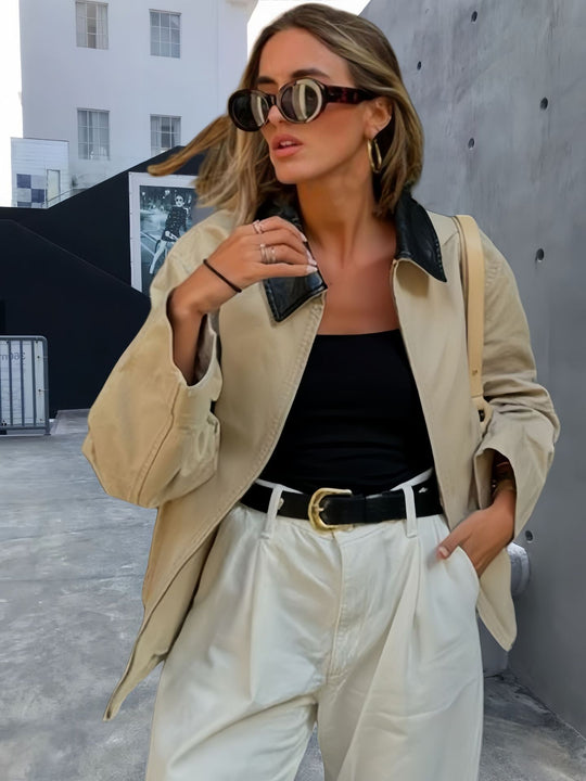 Damen Modische Übergangsjacke mit lässigem Schnitt und eleganten Details EB