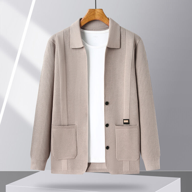 Herren Strickjacke mit hohem Kragen EB