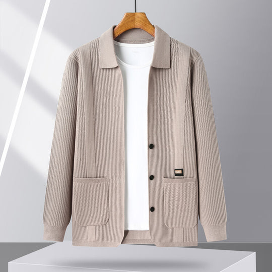 Herren Strickjacke mit hohem Kragen EB