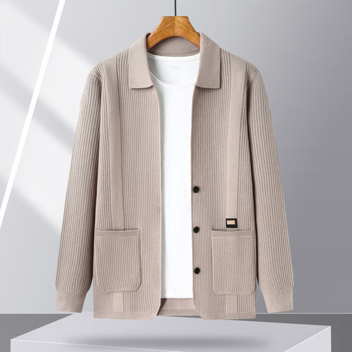 Herren Strickjacke mit hohem Kragen EB