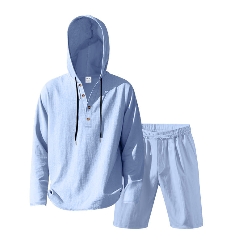 Herren lässiges Set mit Kapuze und Shorts EB